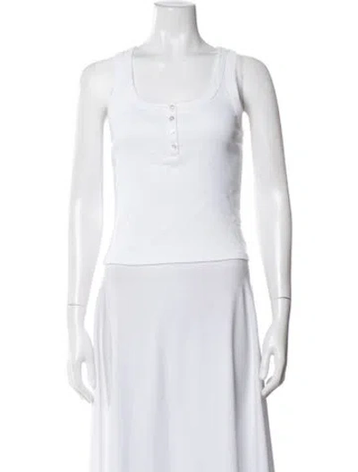 Pre-owned Veronica Beard Scoop Neck Sleeveless Top In White