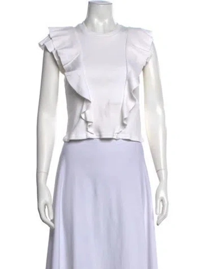 Pre-owned Veronica Beard Scoop Neck Sleeveless Top In White