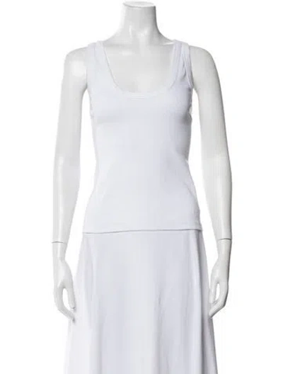 Pre-owned Veronica Beard Scoop Neck Sleeveless Top In White