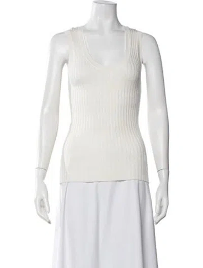 Pre-owned Veronica Beard Scoop Neck Sleeveless Top In White