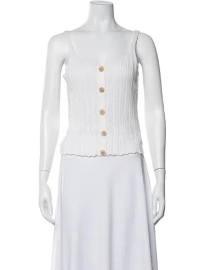 Pre-owned Veronica Beard Scoop Neck Sleeveless Top In White