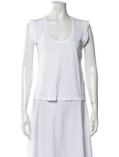 Pre-owned Veronica Beard Scoop Neck Sleeveless T-shirt In White