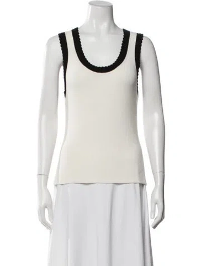 Pre-owned Veronica Beard Scoop Neck Sweater In White