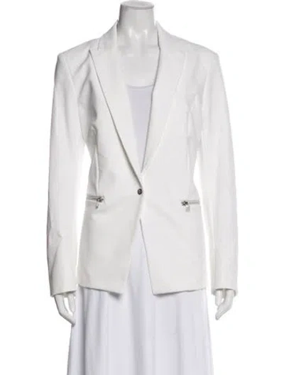 Pre-owned Veronica Beard Scuba Dickey Nylon Blazer In White