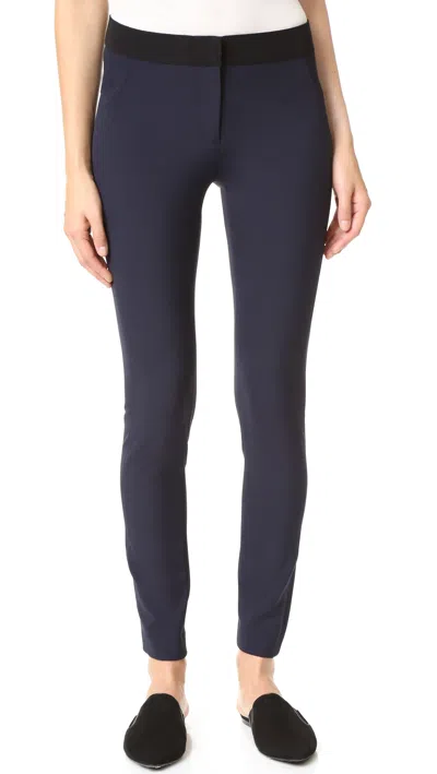 Veronica Beard Scuba Skinny Pants Dark Navy In Blue