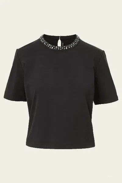 Veronica Beard Sebastian Embellished T-shirt In Black