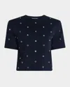 VERONICA BEARD SEBASTIAN SHORT-SLEEVE GROMMET TEE