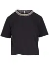 Veronica Beard Sebastian Embellished Tee Shirt In Black In 黑色