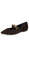 Veronica Beard Selene Charms Pointed Toe Flat In Brown