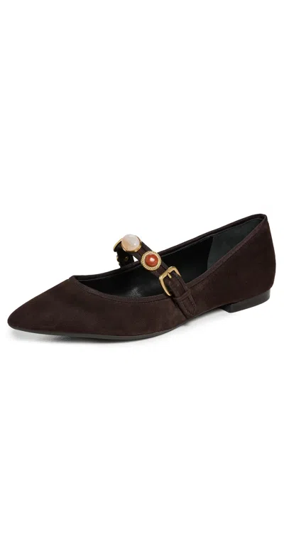 Veronica Beard Selene Charms Flats Espresso In Brown