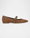 Veronica Beard Selene Charms Mary Jane Ballerina Flats In Brown