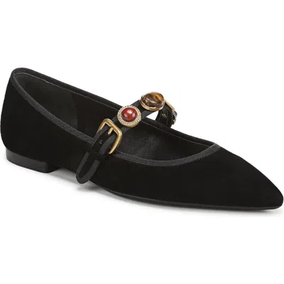 Veronica Beard Selene Charms Pointed Toe Flat In Black
