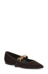 Veronica Beard Selene Charms Pointed Toe Flat In Black