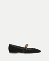 Veronica Beard Selene Embellished Flat In Black