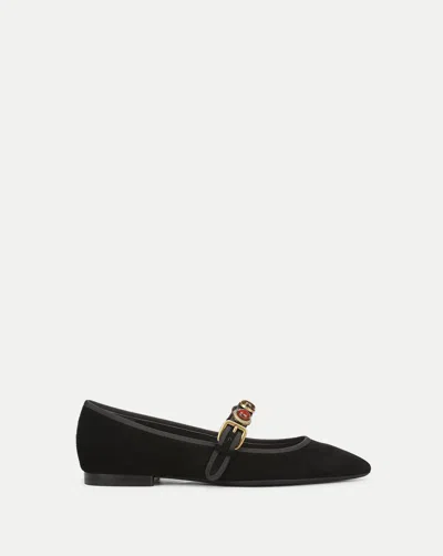 Veronica Beard Selene Embellished Flat In Black
