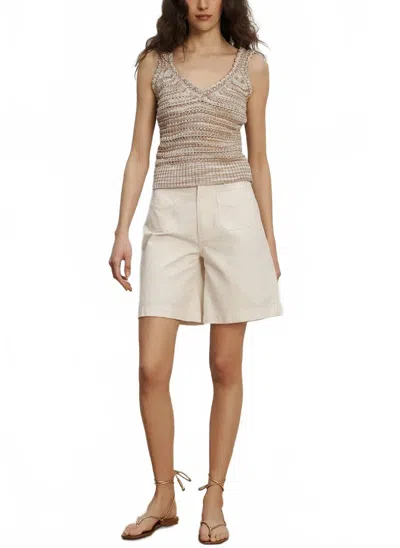 Veronica Beard Selwyn Knit Tank Top In Beige In Metallic