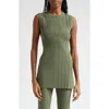 Veronica Beard Semma Sleeveless Ribbed Sweater In Stone Army