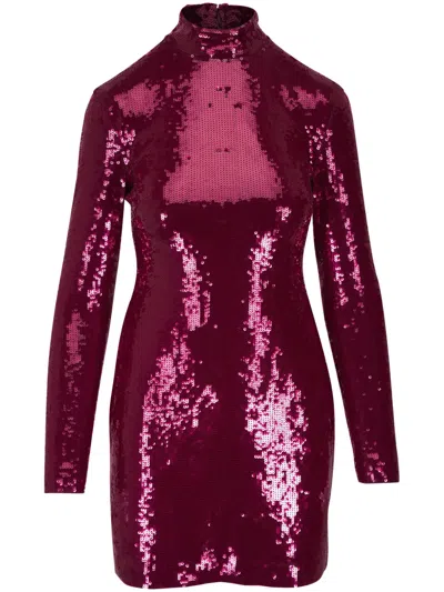 Veronica Beard Sylee Sequined Dress In Burgundy