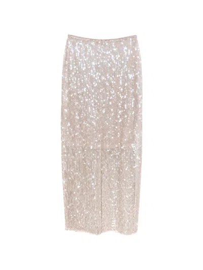 Veronica Beard Sequin Embellished Midi Skirt In Silver