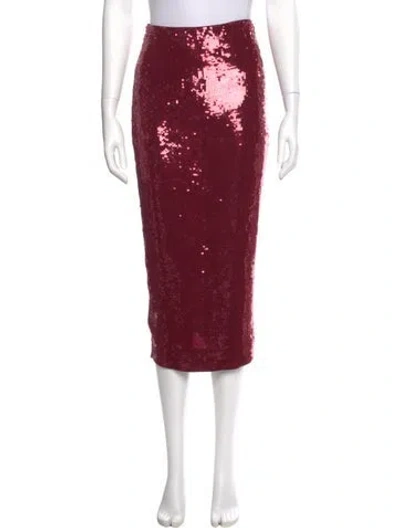 Pre-owned Veronica Beard Sequin Embellishments Midi Length Skirt W/ Tags In Burgundy