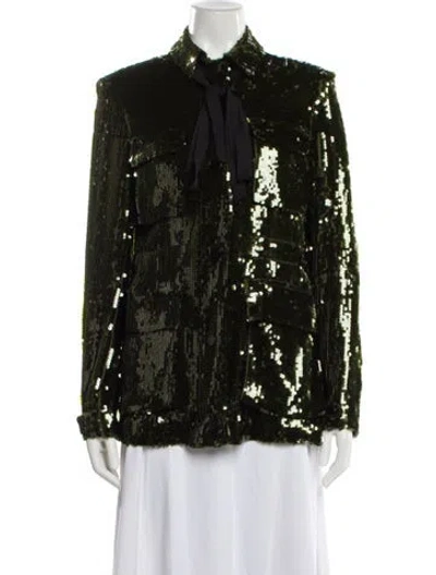 Pre-owned Veronica Beard Sequin Evening Jacket In Green