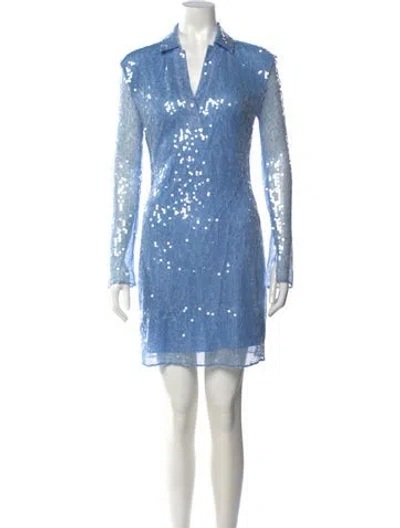 Pre-owned Veronica Beard Sequin Mini Dress In Blue
