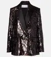 Veronica Beard Sevyn Sequin Double Breasted Dickey Evening Jacket In Burgundy