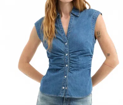 Veronica Beard Sera Top In Serendipity In Blue