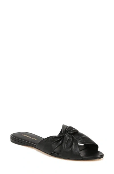 Veronica Beard Seraphina Twisted Leather Slide Sandals In Black