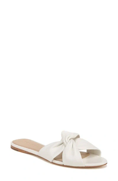 Veronica Beard Seraphina Twisted Leather Slide Sandals In Coconut White Lea