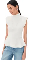 Veronica Beard Seraphine Knit Blouse Off White In White