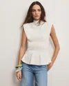 Veronica Beard Seraphine Knit Blouse Off White In White