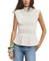 Veronica Beard Seraphine Knit Blouse Off White In White