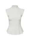 Veronica Beard Seraphine Knit Blouse Off White In White
