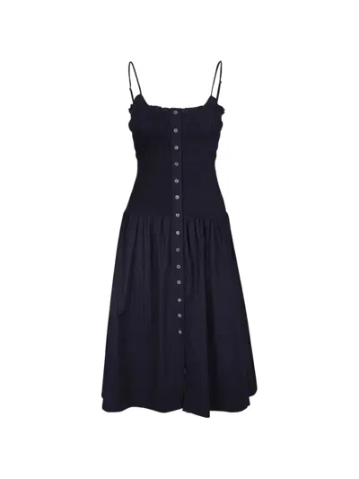 Veronica Beard Serenel Cotton Midi Dress In Black