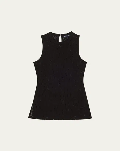 Veronica Beard Serenka Lace Tank Top In Black