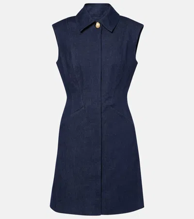 Veronica Beard Serina Cotton-blend Minidress In Dark Oxford