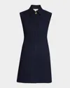 Veronica Beard Serina Sleeveless Denim Mini Dress In Dark Oxford
