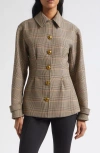 Veronica Beard Severine Prince Of Wales Check Jacket In Multi