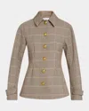 Veronica Beard Severine Plaid Jacket In Khaki Multi