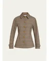 Veronica Beard Severine Plaid Jacket In Khaki Multi