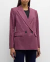 Veronica Beard Sevyn Dickey Double-breasted Wool-blend Blazer In Vintage Orchid