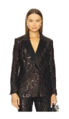 Veronica Beard Sevyn Sequin Double Breasted Dickey Evening Jacket In Black