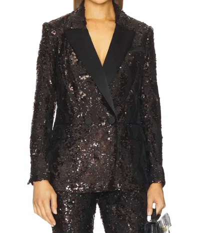 Veronica Beard Sevyn Sequin Blazer In Dark Current In Black