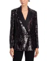Veronica Beard Sevyn Sequin Double Breasted Dickey Evening Jacket In Black