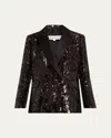 Veronica Beard Sevyn Sequin Double Breasted Dickey Evening Jacket In Brown