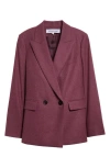 Veronica Beard Sevyn Dickey Double-breasted Wool-blend Blazer In Vintage Orchid