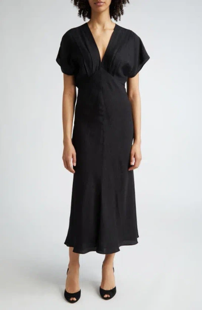 Veronica Beard Seymour Empire Waist Silk Maxi Dress In Black