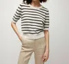 Veronica Beard Shana Cashmere Sweater In Off White/black Stripe