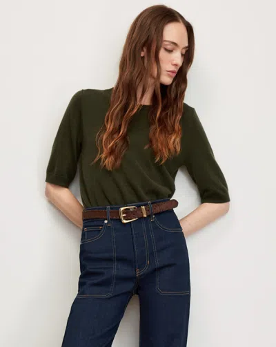 Veronica Beard Shana Cashmere Sweater In Loden